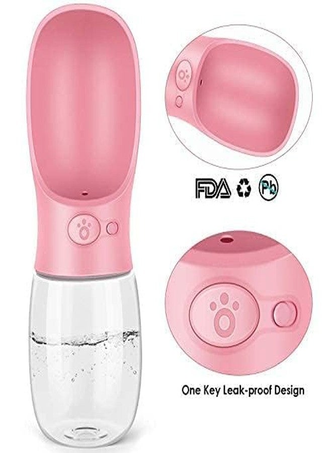 kittuPet Dog Water Bottle for Walking, Fashion Antibacterial Portable Pet Travel Water Drink Cup with Bowl Dispenser, Leak Proof, Portable, Fast and Easy - Food Grade BPA Free (Pink) - Image 5